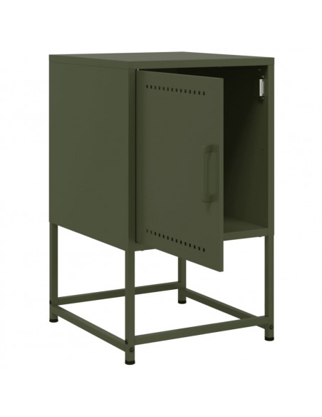 Comodini 2 pz Verde Oliva 36x39x60,5 cm in Acciaio