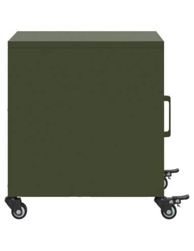 Comodini 2 pz Verde Oliva 36x39x43,5 cm in Acciaio