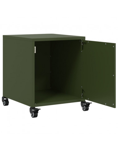 Comodini 2 pz Verde Oliva 36x39x43,5 cm in Acciaio