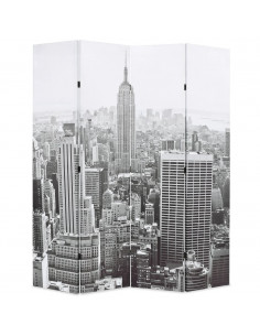 Paravento Pieghevole 160x170 cm Stampa New York Bianco e Nero 2