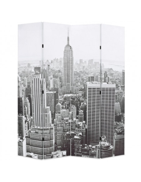 Paravento Pieghevole 160x170 cm Stampa New York Bianco e Nero
