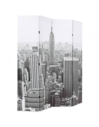Paravento Pieghevole 160x170 cm Stampa New York Bianco e Nero