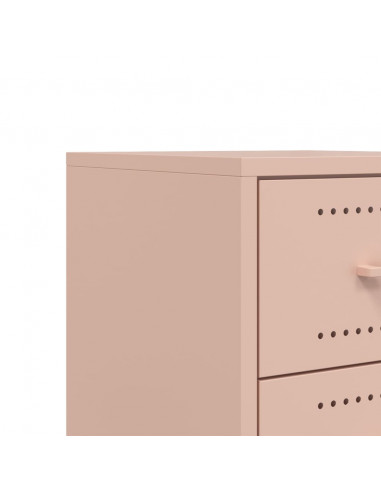 Comodino Rosa 36x39x43,5 cm in Acciaio