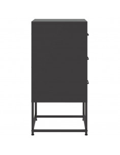 Comodino Nero 36x39x78 cm in Acciaio 2