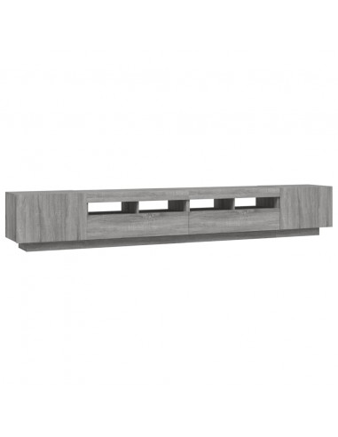 Set Mobili TV 3 pz con Luci LED Grigio Sonoma Legno Multistrato