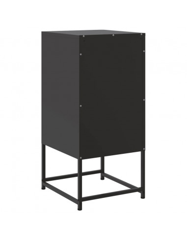 Comodino Nero 36x39x78 cm in Acciaio