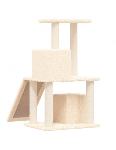 Albero per Gatti con Tiragraffi in Sisal Crema 82 cm
