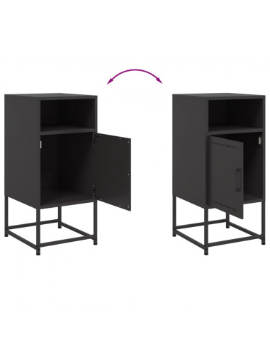 Comodini 2 pz Neri 36x39x78 cm in Acciaio