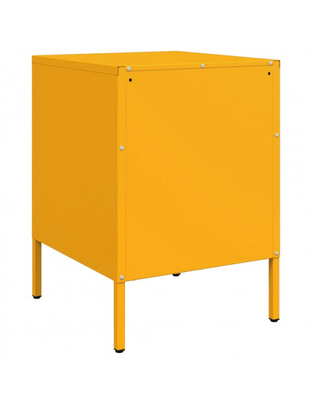 Comodini 2 pz Giallo Senape 36x39x50,5 cm in Acciaio