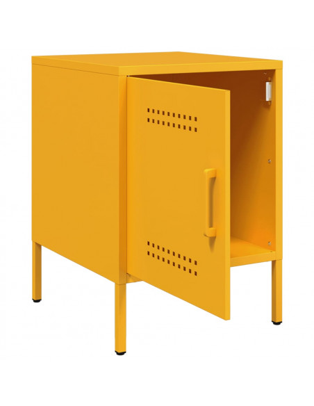 Comodini 2 pz Giallo Senape 36x39x50,5 cm in Acciaio