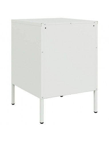 Comodino Bianco 36x39x50,5 cm in Acciaio