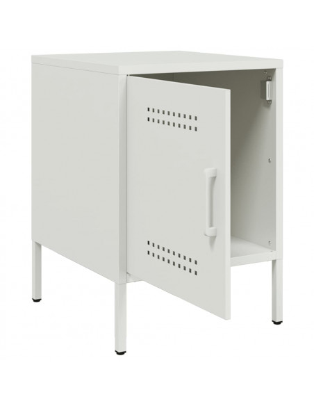 Comodino Bianco 36x39x50,5 cm in Acciaio