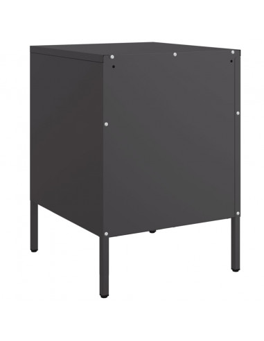 Comodino Nero 36x39x50,5 cm in Acciaio