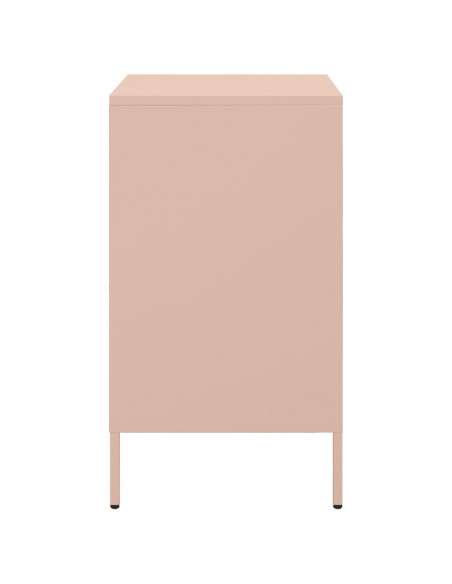 Comodino Rosa 36x39x68cm in Acciaio Laminato a Freddo