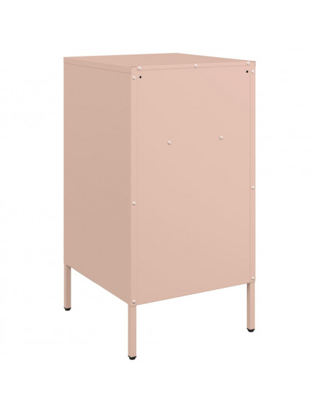 Comodino Rosa 36x39x68cm in Acciaio Laminato a Freddo