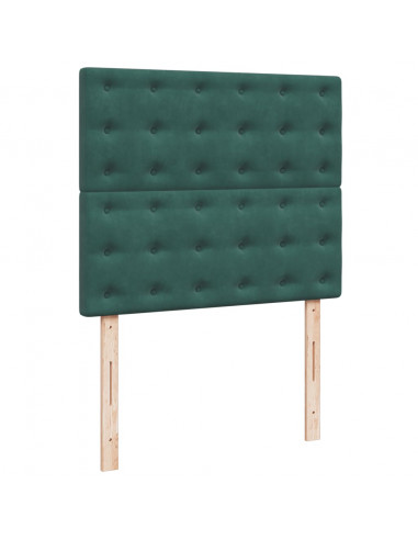 Giroletto a Molle con Materasso Verde Scuro 120x190 cm Velluto
