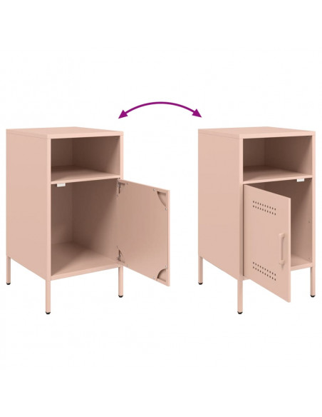 Comodino Rosa 36x39x68cm in Acciaio Laminato a Freddo