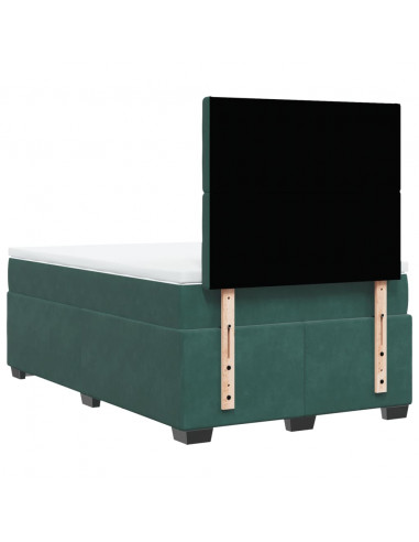 Giroletto a Molle con Materasso Verde Scuro 120x190 cm Velluto