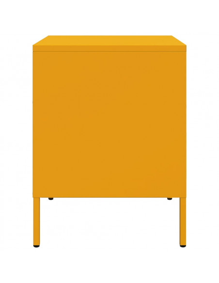 Comodini 2 pz Giallo Senape 36x39x50,5 cm in Acciaio