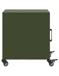 Comodino Verde Oliva 36x39x43,5 cm in Acciaio 2