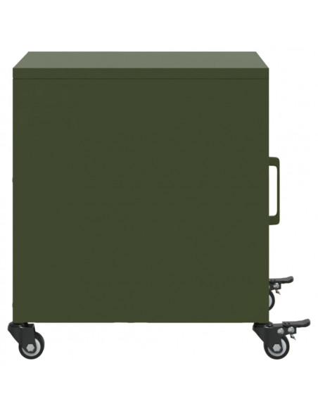 Comodino Verde Oliva 36x39x43,5 cm in Acciaio