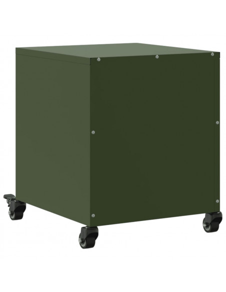 Comodino Verde Oliva 36x39x43,5 cm in Acciaio