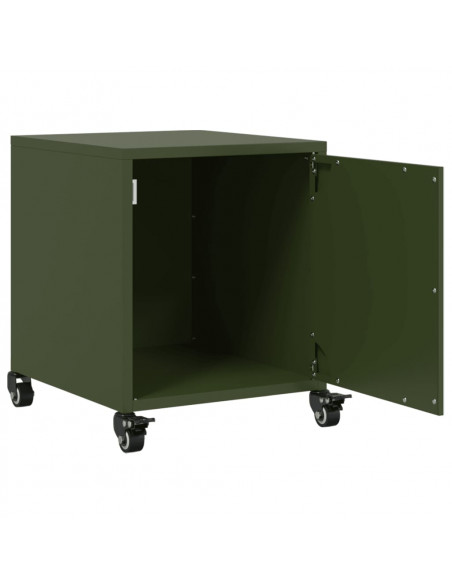 Comodino Verde Oliva 36x39x43,5 cm in Acciaio