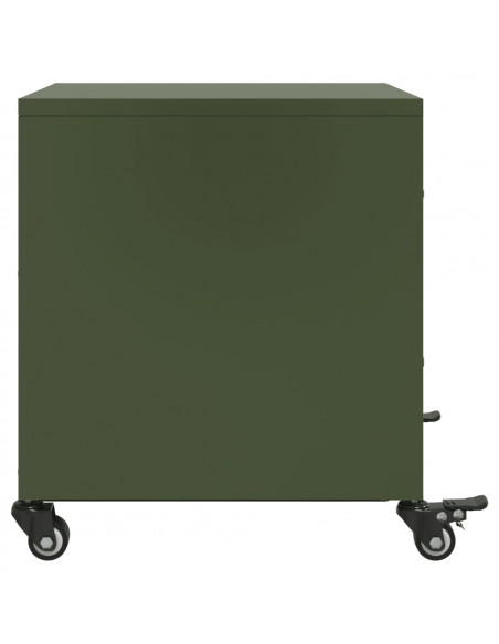 Comodino Verde Oliva 36x39x43,5 cm in Acciaio