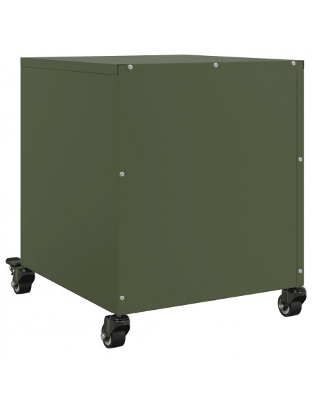 Comodino Verde Oliva 36x39x43,5 cm in Acciaio