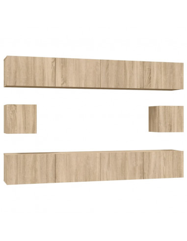 Set di Mobili Porta TV 6 pz Rovere Sonoma in Legno Multistrato