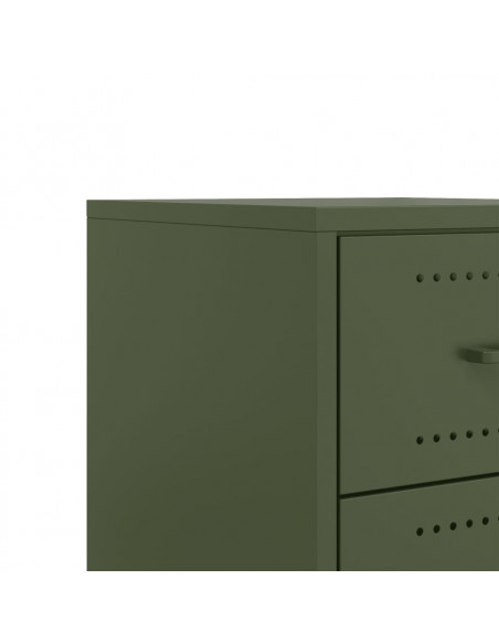 Comodino Verde Oliva 36x39x43,5 cm in Acciaio