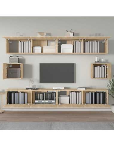Set di Mobili Porta TV 6 pz Rovere Sonoma in Legno Multistrato