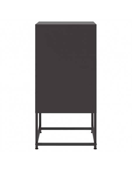 Comodino Nero 36x39x78 cm in Acciaio