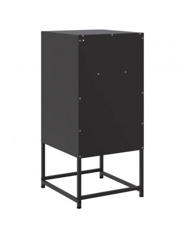 Comodino Nero 36x39x78 cm in Acciaio