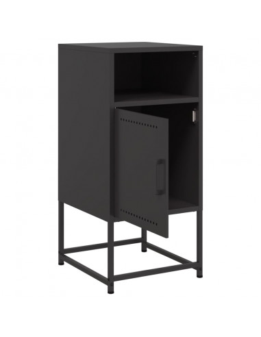 Comodino Nero 36x39x78 cm in Acciaio