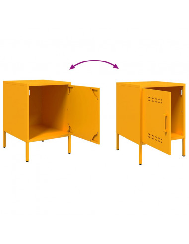 Comodino Giallo Senape 36x39x50,5 cm in Acciaio