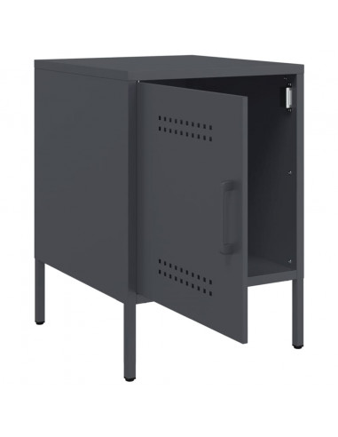Comodino Antracite 36x39x50,5 cm in Acciaio