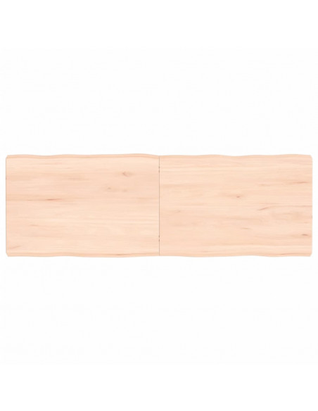 Piano per Tavolo 120x40x(2-6) cm Rovere Non Trattato Bordi Vivi