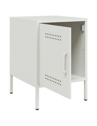 Comodini 2 pz Bianchi 36x39x50,5 cm in Acciaio