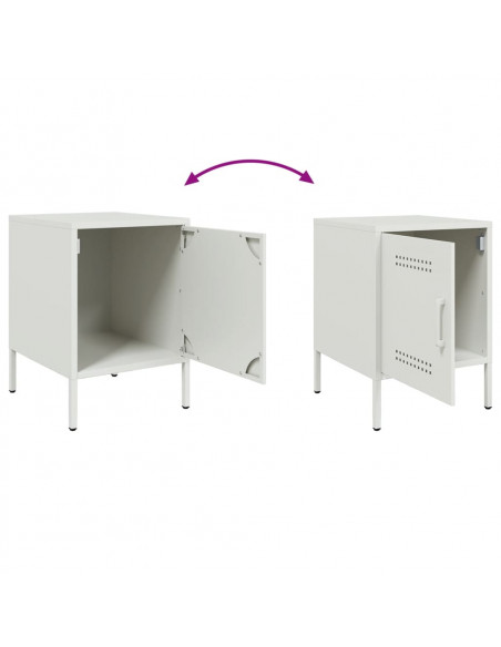 Comodini 2 pz Bianchi 36x39x50,5 cm in Acciaio