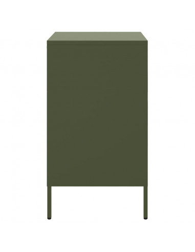 Comodino Verde Oliva 36x39x68 cm in Acciaio Laminato a Freddo