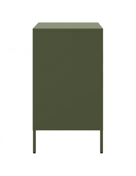 Comodino Verde Oliva 36x39x68 cm in Acciaio Laminato a Freddo