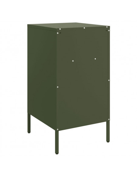 Comodino Verde Oliva 36x39x68 cm in Acciaio Laminato a Freddo