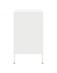 Comodino Bianco 36x39x68cm in Acciaio Laminato a Freddo 2