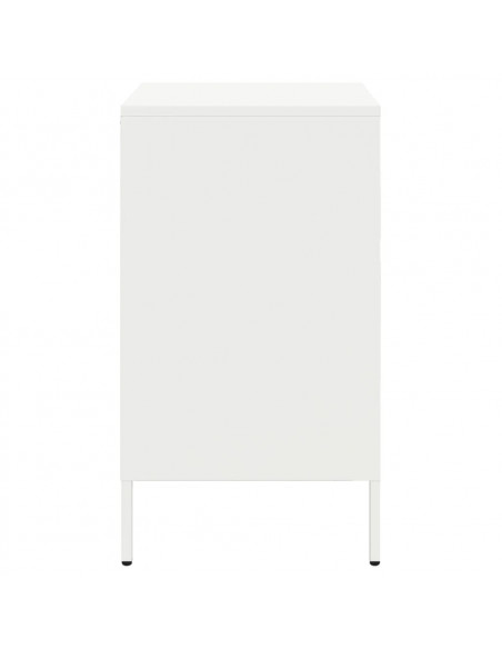 Comodino Bianco 36x39x68cm in Acciaio Laminato a Freddo
