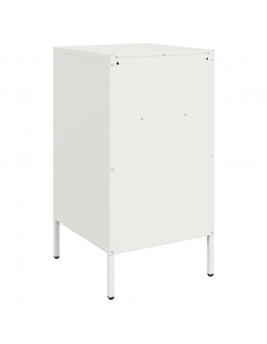 Comodino Bianco 36x39x68cm in Acciaio Laminato a Freddo