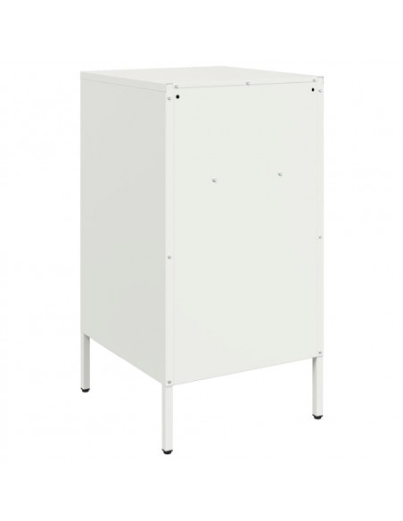 Comodino Bianco 36x39x68cm in Acciaio Laminato a Freddo