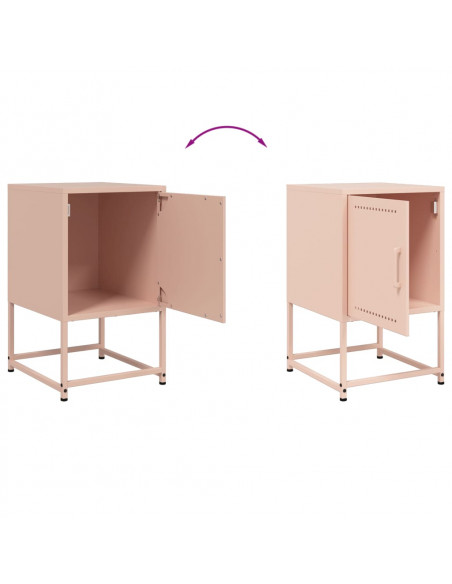 Comodini 2 pz Rosa 36x39x60,5 cm in Acciaio