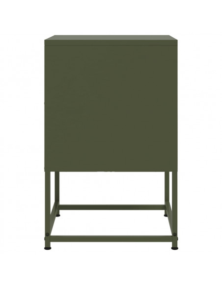 Comodino Verde Oliva 36x39x60,5 cm in Acciaio