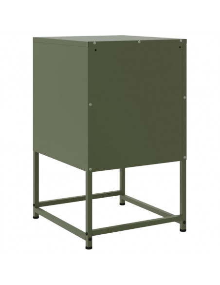 Comodino Verde Oliva 36x39x60,5 cm in Acciaio